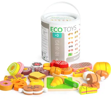 Ecotoys drvena hrana za rezanje 23 komada - Pribislavec