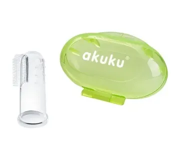 Akuku A0265 silikonska četkica za prve zube zelena - Pribislavec