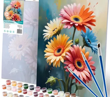 Massido platno s temeljnom bojom i uzorkom na okviriću 40x50 cm cvijeće - Pribislavec