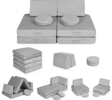 Ecotoys DIY modularna fotelja sa 8 jastuka - siva - Pribislavec