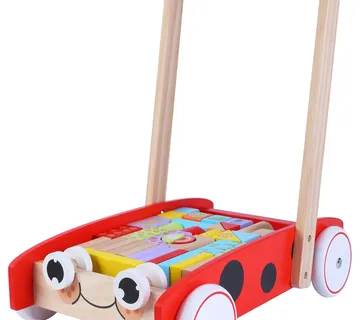 Ecotoys drvena guralica s kockicama 40kom. - Pribislavec