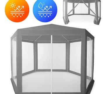 MultiGarden vrtni paviljon 2 × 2 × 2 m s komarnikom, sivi - Pribislavec