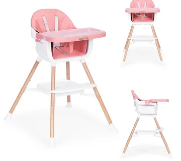 Dječja stolica za hranjenje 2-u-1, roza, ECOTOYS - Pribislavec