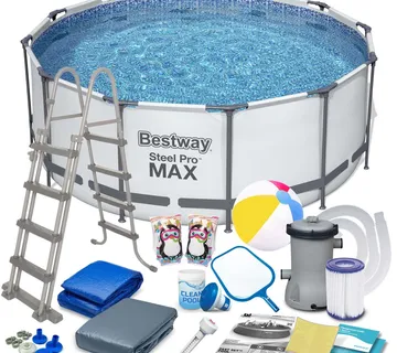 Bestway 56420 – Okrugli vrtni bazen 18-u-1, 366 x 122 cm, s čeličnim okvirom - Pribislavec