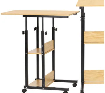 Mobilni stol 73-85 x 40 x 80 cm svijetlosmeđa, crna - Pribislavec