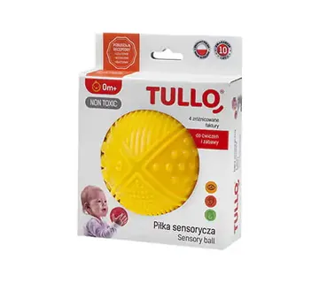 Tullo mekana senzorna loptica sa 4 tekstura žuta - Pribislavec