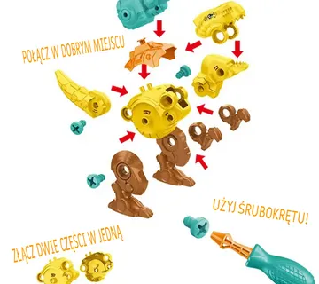 Woopie konstrukcijski set za sastavljanje dinosaura 3 kom - Pribislavec