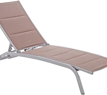 Elegantna aluminijska vrtna ležaljka IBIZA srebrna/taupe - Pribislavec