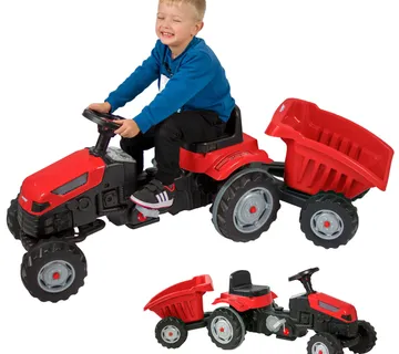 Woopie traktor na pedale s prikolicom GoTrack MAXI - crveni - Pribislavec
