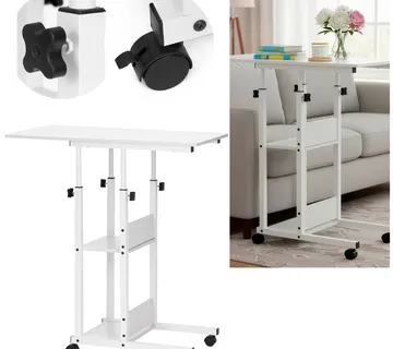 Mobilni stol 73-85 x 40 x 80 cm bijela, crna - Pribislavec