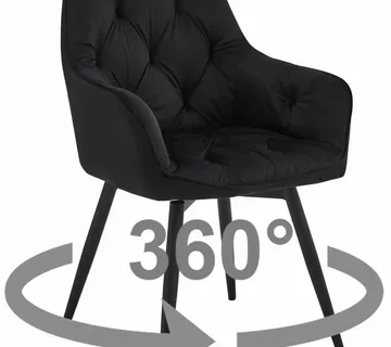JORK360 Stolica - crni baršun / crne noge x 1 - Pribislavec