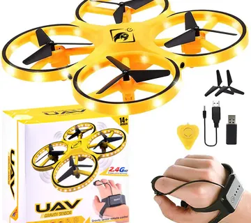 Dron Quadracopter upravljanje rukavicom žuti - Pribislavec