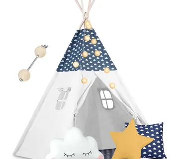 Nukido Teepee šator za djecu s svjetlima - tamnoplavi - Pribislavec