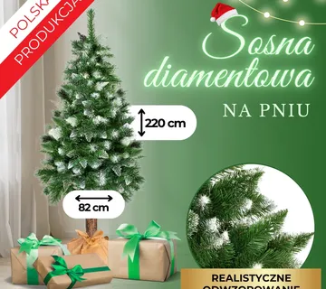 Umjetno božićno drvce – dijamantni bor na panju 220 cm - Pribislavec