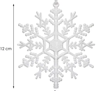 Ukrasi za božićno drvce 12 cm 3 kom. bijela - Pribislavec