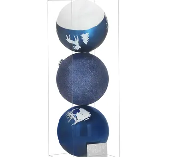 Božićne kuglice 15 cm – set 3 komada plave - Pribislavec
