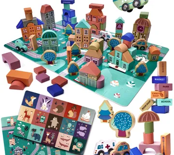 Drvene kocke puzzle grad 181 kom. - Pribislavec