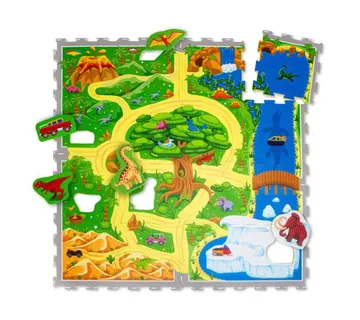 Hakuna puzzle podloga za djecu - safari dinosauri 120 x 120 x 1.2 cm - Pribislavec