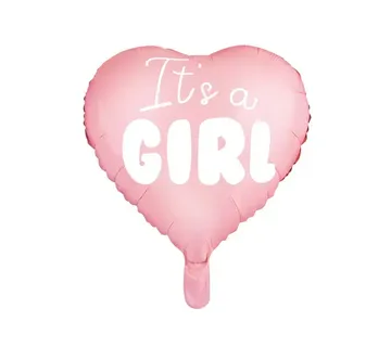 Balon srce "it's a girl", roze 48cm - Pribislavec