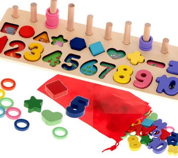 Drveni abakus montessori sorter brojeva 2u1 13x36cm - Pribislavec
