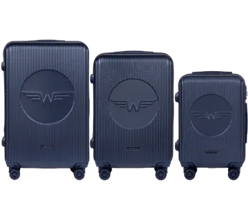 Wings set od tri kofera Swallow od ABS materijala veličine V M S plavi - Pribislavec
