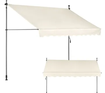 MultiGarden balkonska tenda 300 × 120 cm – podesive visine, vodootporna, s ručicom, bež - Pribislavec