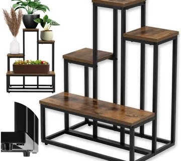 Metalni stalak za cvijeće 51 x 34 x 67 cm crno smeđi - Pribislavec