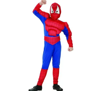 Kostim za maškare dječji set Spideran s mišićima , vel. 130/140 cm - Pribislavec