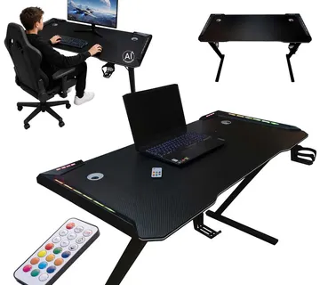 Igraći stol s LED RGB pozadinskim osvjetljenjem 120x60cm - Pribislavec