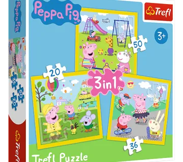 Puzzle - 3u1 - Peppa's Happy Day - Peppa Pig Trefl 34849 - Pribislavec