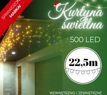 Božićna LED zavjesa s efektom treperenja 500 LED toplo bijela - Pribislavec
