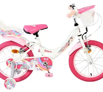 Volare dječji bicikl Unicorn 16″ bijele boje, s dvije ručne kočnice - Pribislavec