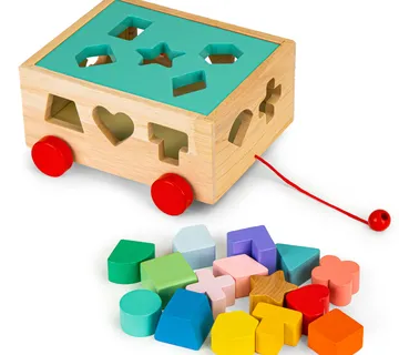 EcoToys drvena kolica za sortiranje oblika - Pribislavec