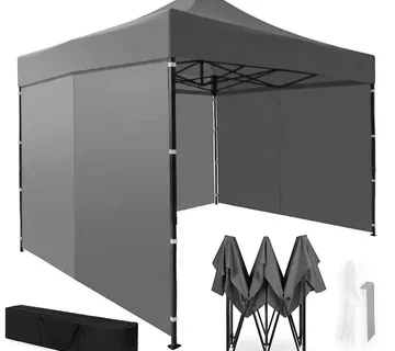 MultiGarden automatski samosklapajući vrtni paviljon 3 × 3 m, sivi - Pribislavec