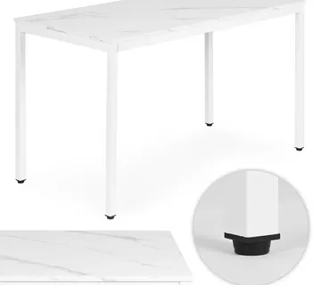 ModernHome stol za kuhinju i blagovaonicu za 4–5 osoba / računalni stol 120 × 60 cm – bijeli mramor - Pribislavec