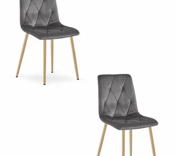 LIBRA set stolica - tamno sivi baršun / noge u boji drveta x 2 - Pribislavec