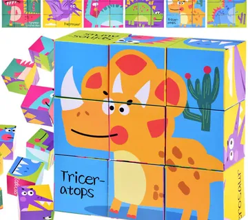 Set puzzle kocki dinosauri 6 slika - Pribislavec