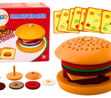 Drveni set za hamburger sa 10 kartica - Pribislavec