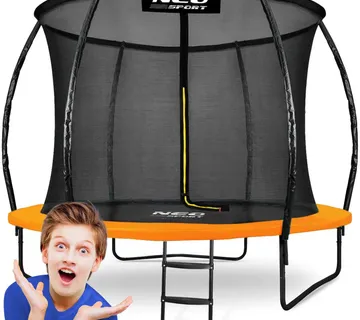 Neo-Sport profilirani vrtni trampolin 252 cm (8 ft) s unutarnjom mrežom, narančasti - Pribislavec