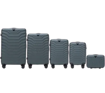 Wings set od pet kofera od ABS materijala veličine L M S XS BC tamnozeleni - Pribislavec