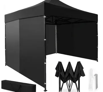 MultiGarden vrtni paviljon za događanja, automatski samosklapajući šator 3 × 3 m, crni - Pribislavec