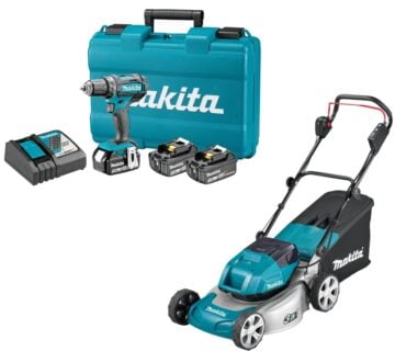 Makita aku kosilica 46cm DLM460Z + aku bušilica DDF482RFE3 - cover