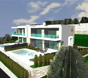 KOSTRENA, dvojna vila s bazenom i pogledom na more, u izgradnji - cover