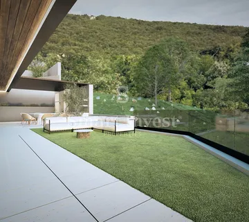 IČIĆI, stan 2S+DB s vrtom i pogledom na more u novogradnji s bazenom (A1) - cover