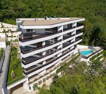 OPATIJA, luksuzna novogradnja s 7 stanova, bazenom i pogledom na more