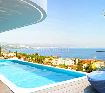 OPATIJA, luksuzni penthouse 6S+DB, s dva bazena na krovnoj terasi (S3)