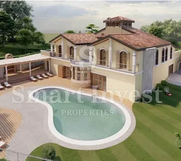 ISTRA, Započeta gradnja 440m2 s dozvolom, zemljište 1700m2 - Boljun, Lupoglav