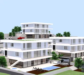 IČIĆI - POLJANE, zemljište s građevinskom dozvolom za 3 vile s bazenima - cover