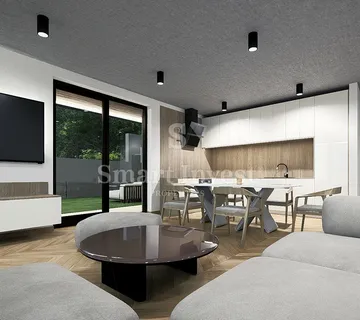 IČIĆI, stan 2S+DB s vrtom i pogledom na more u novogradnji s bazenom (A2) - cover