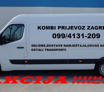  PRIJEVOZ KOMBIJEM SELIDBE VEĆ OD 10e/1h,DOSTAVE !!!!!! 099/4131-209 - cover